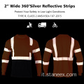 Classe 2 Shirt di sicurezza a maniche lunghe con fondo nero Hivis